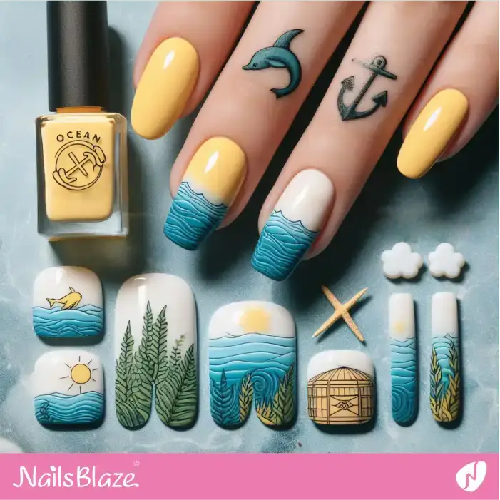 Ocean Conservation French Nails | Save the Ocean Nails - NB2827